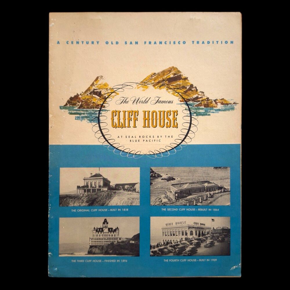 Vintage 1950s Cliff House Restaurant San Francisco Menu Converts To A Postcard